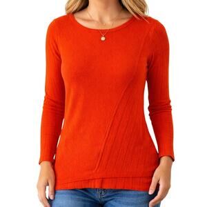 Maeve Anthropologie Women's XS Orange Knit Sweater Long Sleeve Soft Pullover